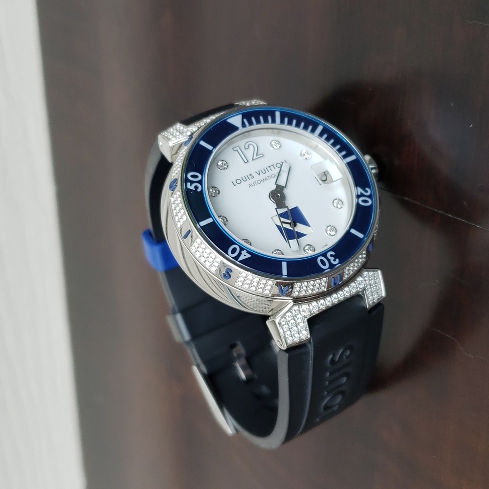 LOUIS VUITTON TAMBOUR DIVING AUTOMATIC DIAMOND BEZEL UNISEX WATCH - Picture 6 of 15